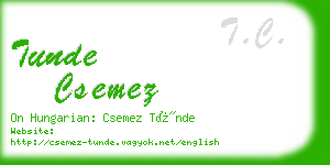 tunde csemez business card